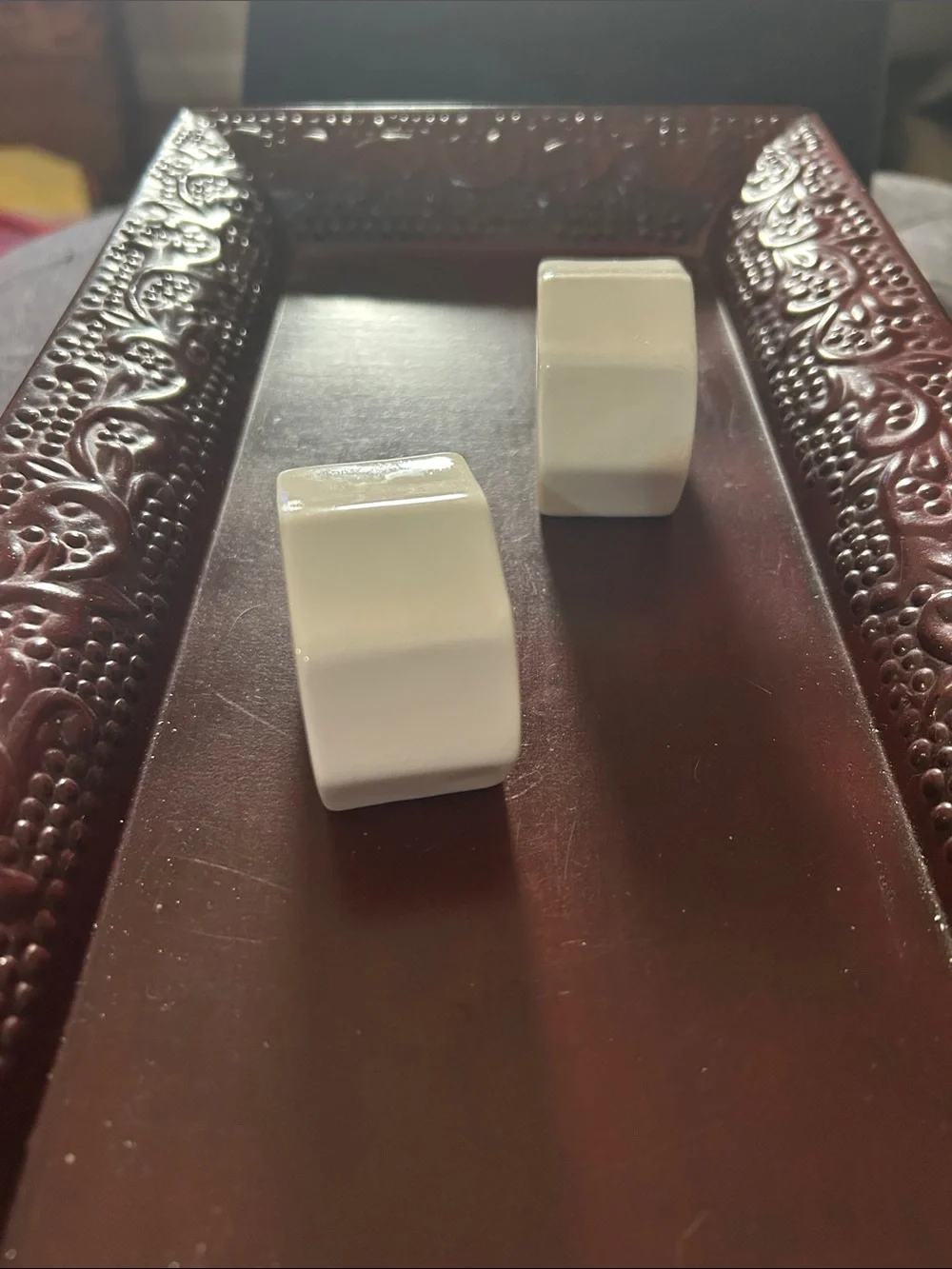 White Ceramic Hexagon Napkin Rings (Set of 2)*